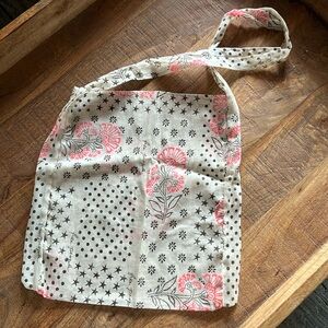 Boho FREE PEOPLE Gauzy Pink & Gray Tote Bag
